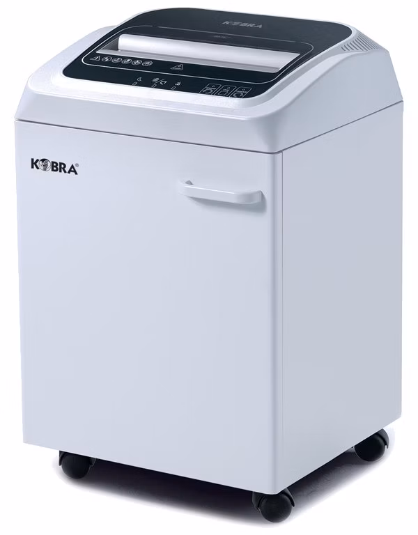KOBRA skartovač 245 TS HS/ příčný řez 0,8 x 9,5 mm/ A4/ kapacita 8 listů/ objem koše 40l/ stupeň utajení P6/ šedý