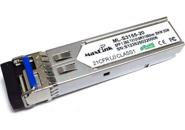 MaxLink 1.25G SFP optický modul, WDM (BiDi), SM, Tx 1310/Rx1550nm, 20km, 1x LC konektor, DDM