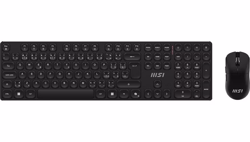 MSI set klávesnice s myší FORGE K210 Wireless Combo Black/ bezdrátový/ černý/ dobíjecí/ USB/ CZ+SK layout