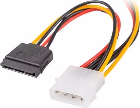 LANBERG Molex (M) na 2x SATA (F) kabel 15cm