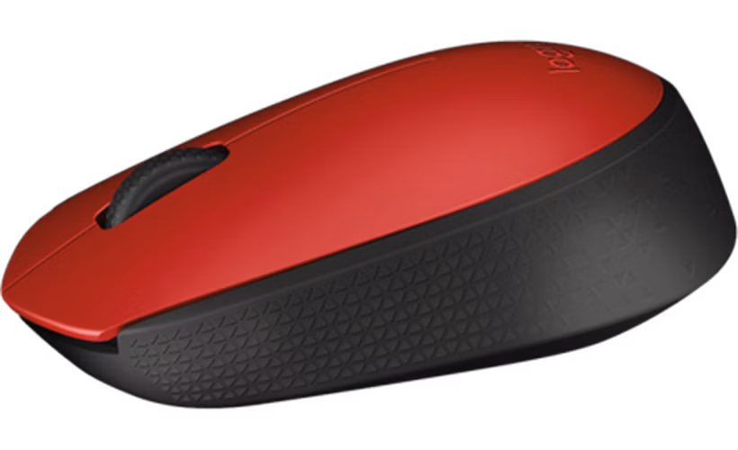 Logitech M171/Kancelářská/Optická/1 000 DPI/Bezdrátová USB/Černá-červená