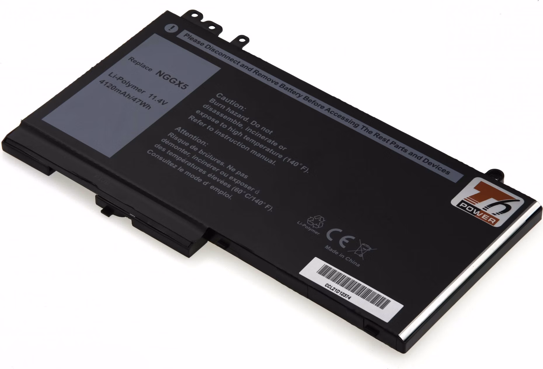 Batéria T6 Power pre Dell Latitude E5270, E5470, 4120mAh, 47Wh, 3cell, Li-pol
