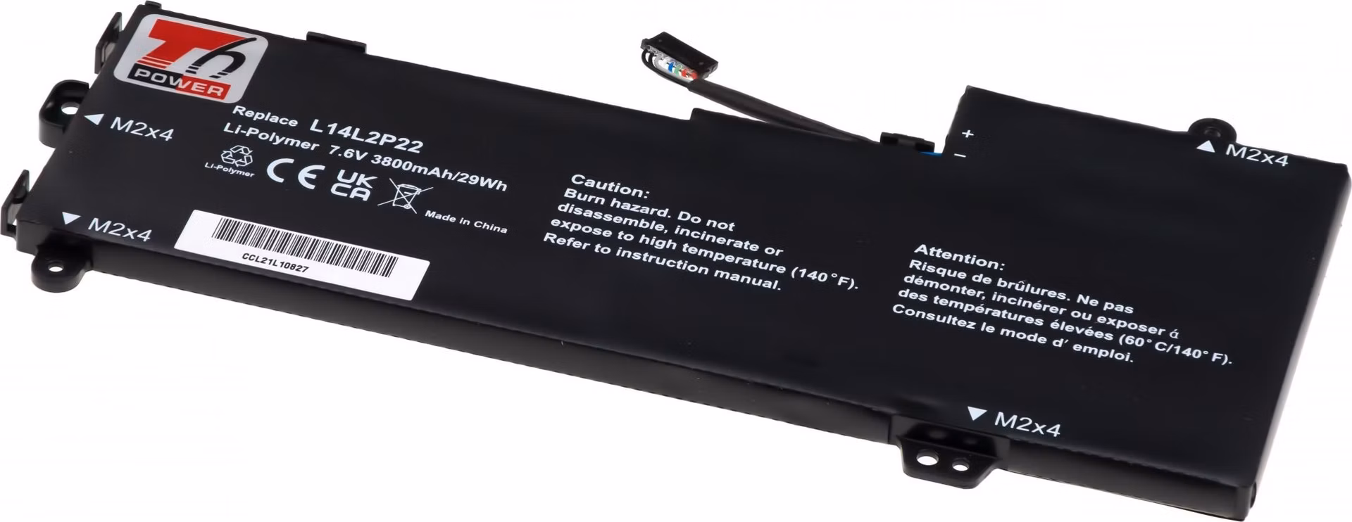 Batéria T6 Power pre Lenovo E31-70, E31-80, IdeaPad 510S-13IKB serie, 3800mAh, 29Wh, 2cell, Li-pol