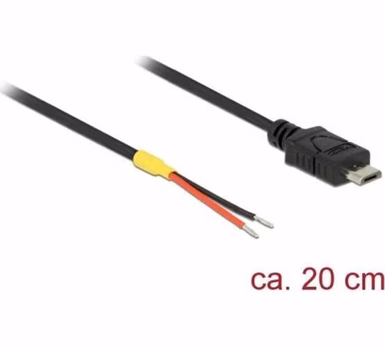 Delock Kabel USB 2.0 Micro-B samec > 2 x dráty bez konektoru 20 cm Raspberry Pi