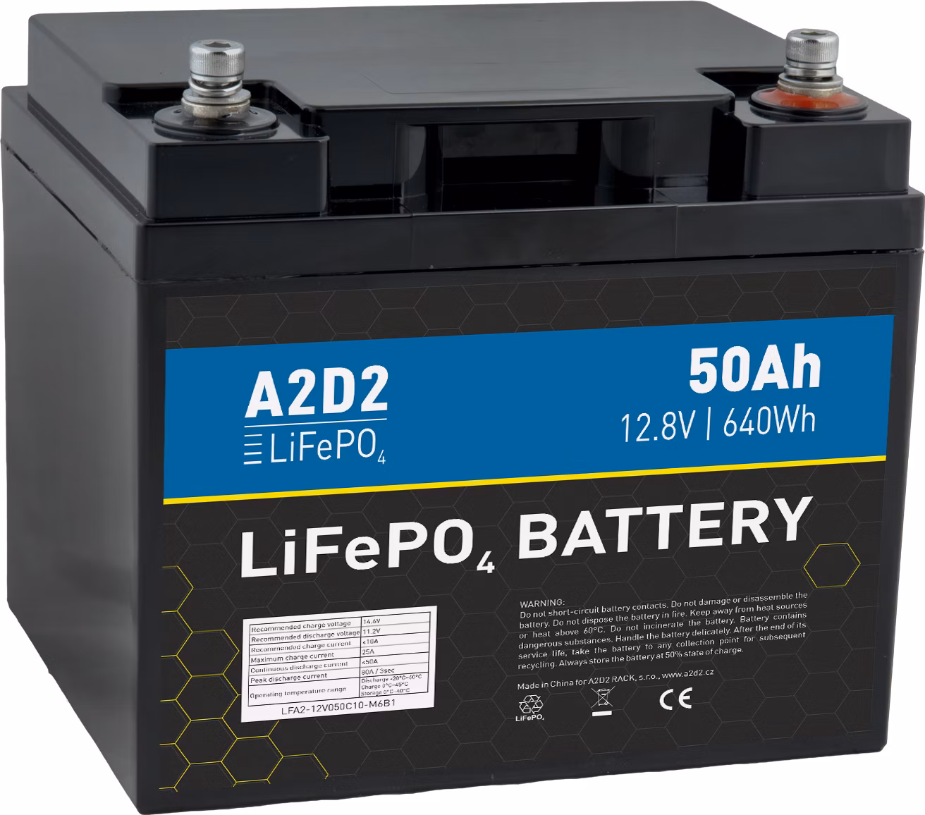 AVACOM A2D2 baterie LiFePO4 12,8V 50Ah M6