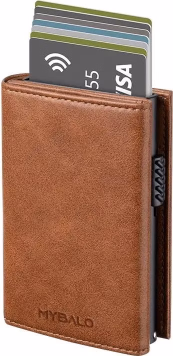 MYBALO Carryx skládací peněženka s výsuvným držákem na karty, Brown