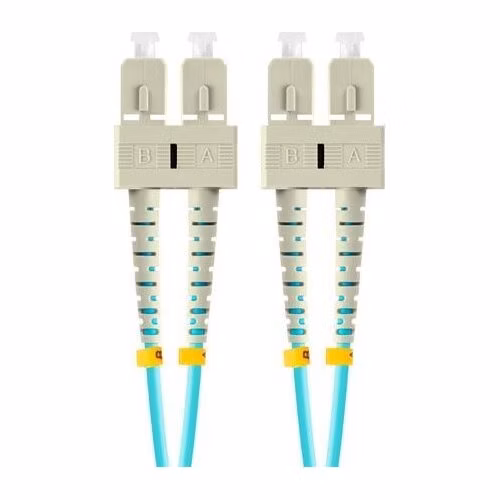 LANBERG optický patch cord MM SC/UPC-SC/UPC duplex 5m LSZH OM3 50/125 průměr 3mm, barva cyan