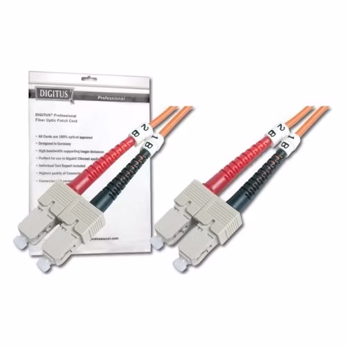 Digitus Fiber Optic Patch Cable, SC to SC,50/125 µ, Duplex, Class OM3 3 m