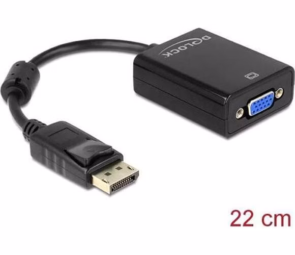Delock Adaptér Displayport 1.2 samec > VGA samice černá
