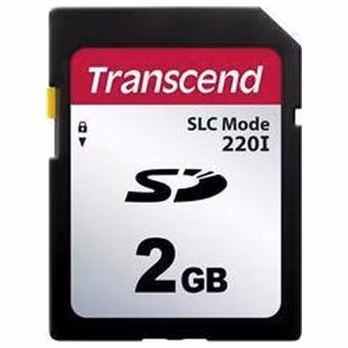 Transcend 2GB SD220I MLC průmyslová paměťová karta (SLC mode), 22MB/s R,20MB/s W, černá