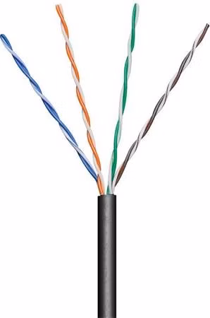 goobay TP Kabel 4x2,drát UTP Cat5e AWG24, 100m, černá, venkovní provedení