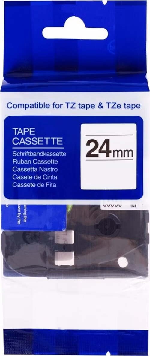 PRINTLINE kompatibilní páska s Brother TZE-FX651,24mm,černý tisk/žlutý podklad, flexibilní