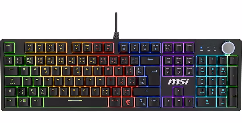 MSI herní klávesnice FORGE GK320 Red/ drátová/ mechanická/ RGB podsvícení/ USB/ CZ+SK layout