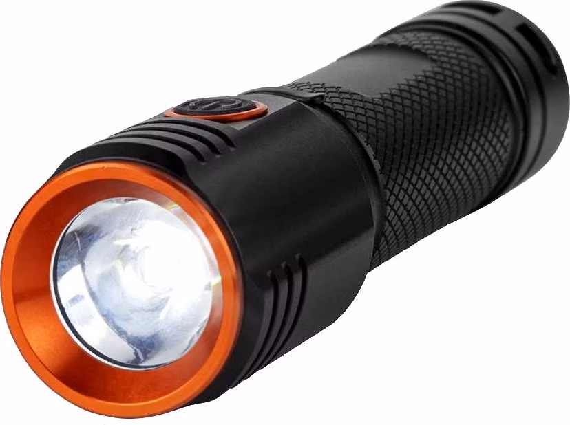 NEDIS LED svítilna/ napájení z baterie/ 3,7 V DC/ 20 W/ 2000 lm/ dosah 180 m/ černá