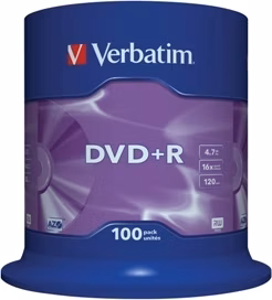 VERBATIM DVD+R(100-balenie)Vreteno/General Retail/16x/4.7GB