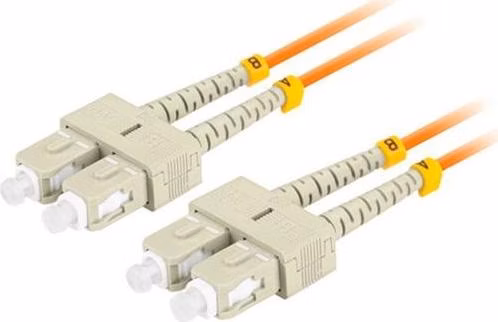 LANBERG optický patch cord MM SC/UPC-SC/UPC duplex 2m LSZH  OM2 50/125 průměr 3mm, barva oranžová
