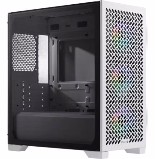 Cooler Master case Elite 302 White, Průhledná bočnice, mATX, 3x 120mm ARGB Fan, bílá