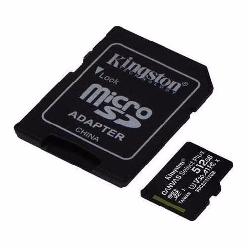 KINGSTON 512GB microSDXC CANVAS Plus Memory Card 150MB/s Read, UHS-I Speed Class, U3, V30, A1