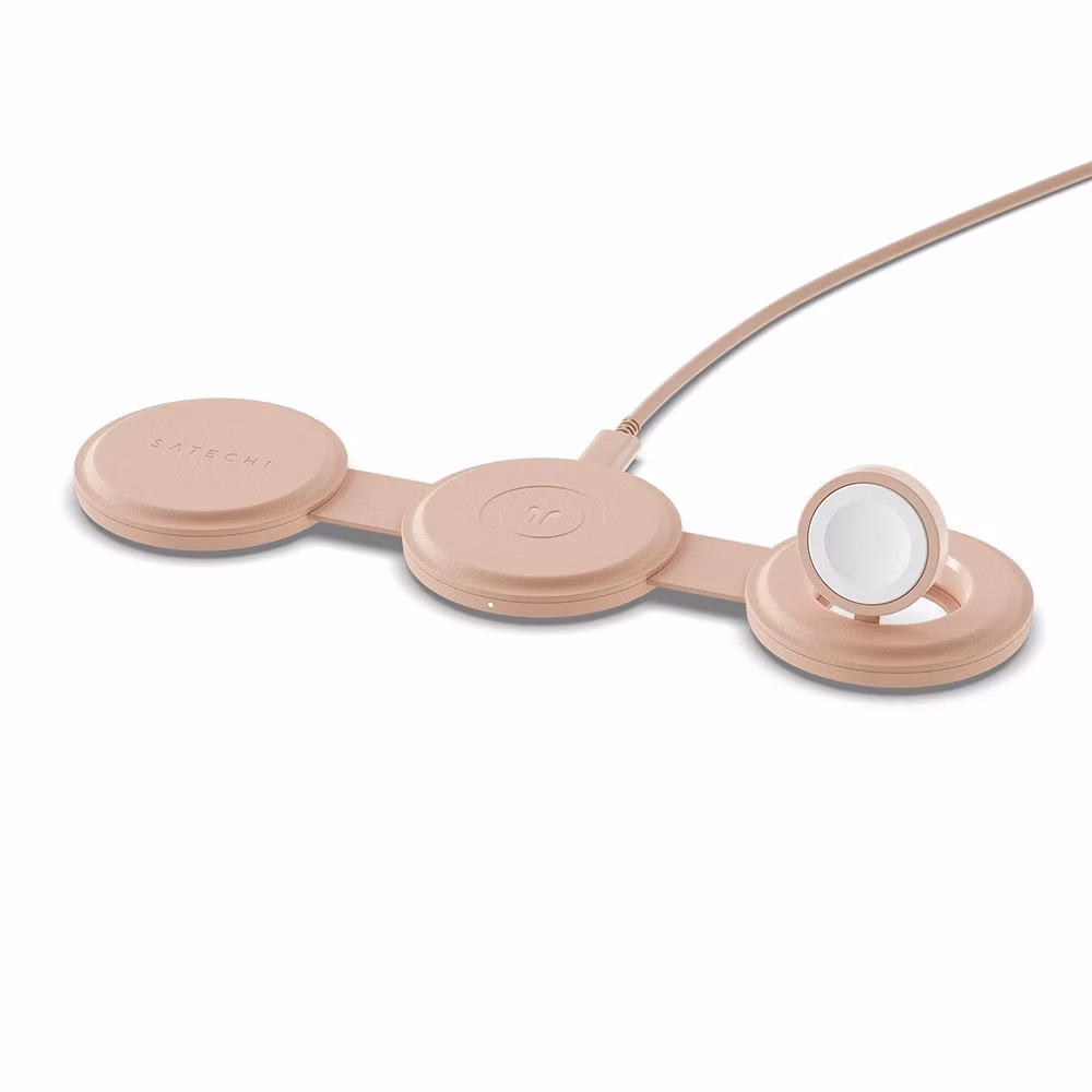 Satechi Qi2 OntheGo 3-in-1 Wireless Charger - Desert Rose