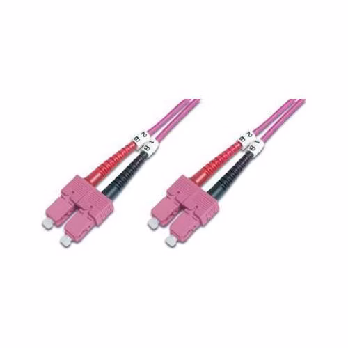 DIGITUS Fiber Optic Patch Cord, SC to SC, Multimode OM4 - 50/125 µ, Duplex, color RAL4003 Length 10m