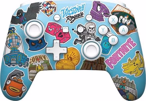PowerA Vylepšený bezdrátový ovladač pro Nintendo - Sticker Mania - Fortnite
