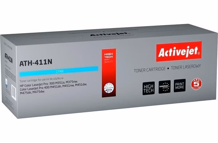 ActiveJet toner ATH-411N náhrada za HP 305A (CE411A), Cyan, 2600 str
