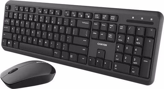 Canyon SET-W20, Wireless bezdrôtové combo - multimed. klávesnica, SK/CZ + opt. myš  800/1200/1600 dpi, čiern