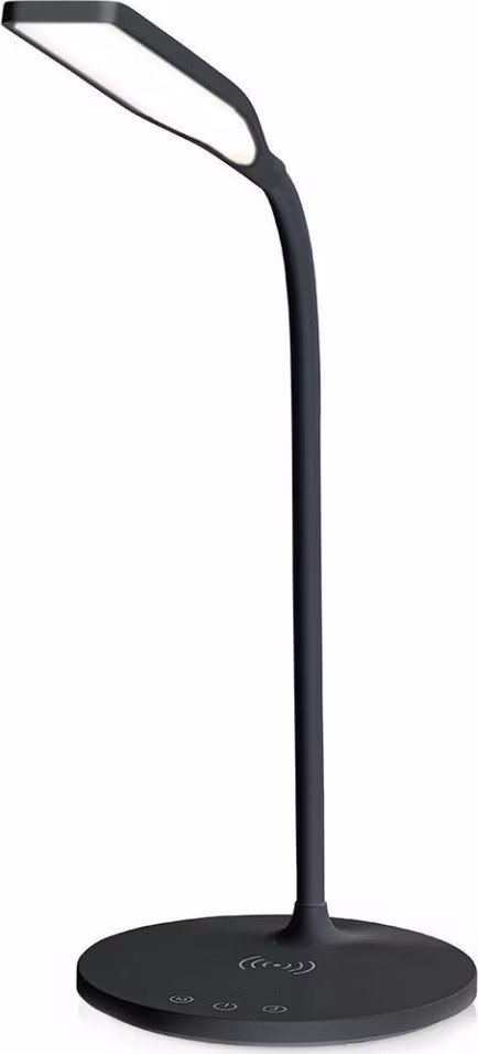 NEDIS LED lampička/ Qi nabíjení/ 15 W/ 100-240V/ přirozená, studená, teplá bílá/ stmívatelná/ 350lm/ 2700 - 6500K/ černá