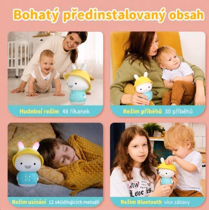 Alilo Baby Bunny - Dětský hudební přehrávač a bluetooth reproduktor, EN