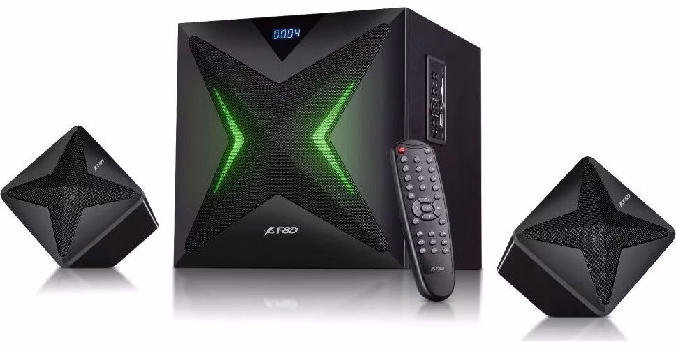 POŠKOZENÝ OBAL - FENDA F&amp;D repro F550X/ 2.1/ 56W/ černé/ BT4.0/ NFC/ FM rádio/ USB/SD přehrávání/ dálkové ovládání