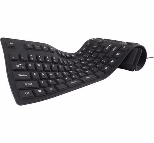 GEMBIRD KB-109F-B Flexibilní silikonová klávesnice voděodolná USB+OTG černá