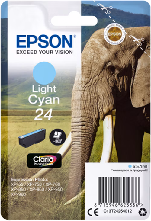 Epson Singlepack Light Cyan 24 Claria Photo HD Ink