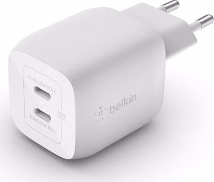 Belkin BOOST CHARGE™ Duální 45W USB-C Power Delivery GaN PPS nástěnná nabíječka, bílá