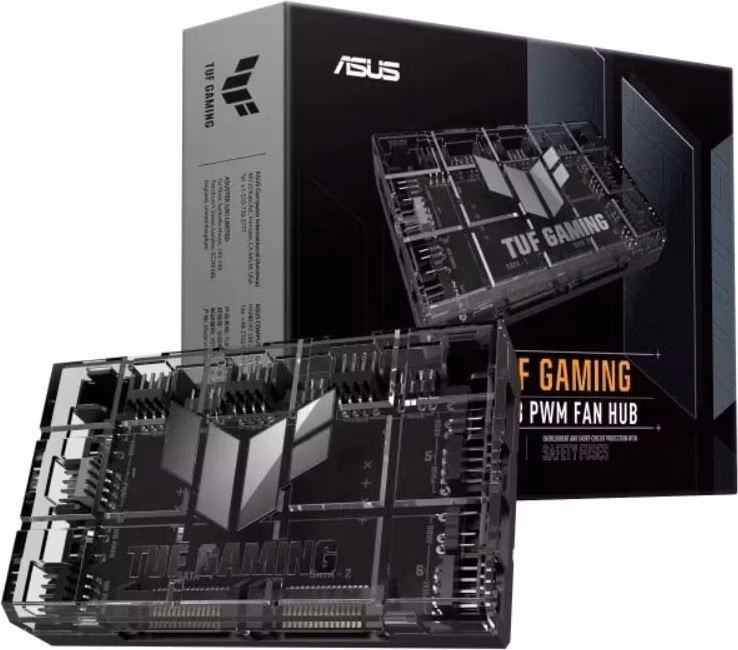 ASUS TUF GAMING ARGB FAN HUB, 6x ARGB Fan, 2x SATA, černá