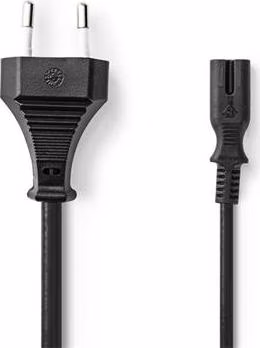 Nedis PCGB11040BK20 - Euro Napájecí Kabel | Rovná Euro Zástrčka – IEC-320-C7 | 2 m | Černý
