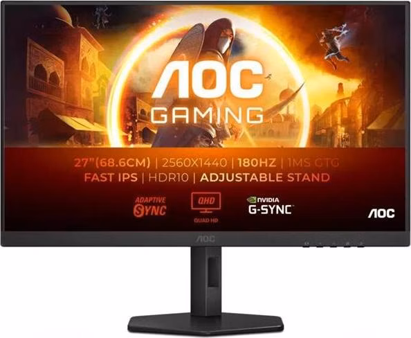 AOC Q27G4XF 27"W IPS LED 2560x1440 80 000 000:1 1ms 300cd HDMI DP PIVOT 180Hz