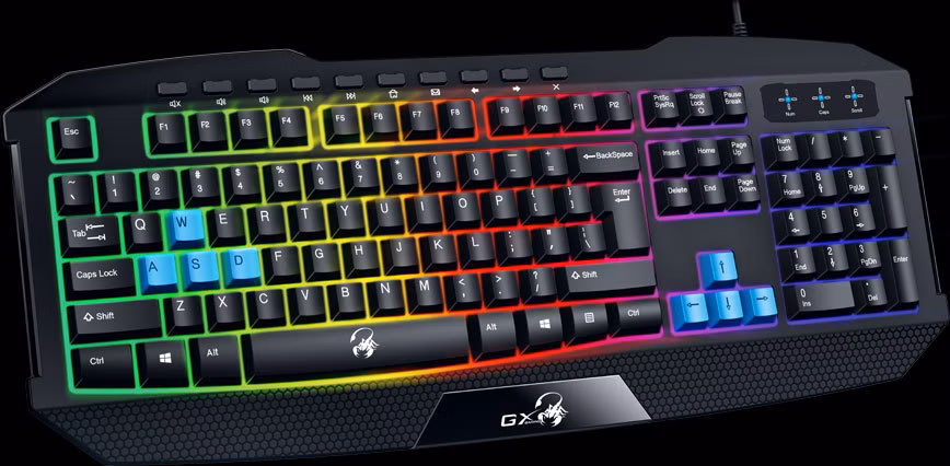 GENIUS GX GAMING Scorpion K215/ Herní drátová klávesnice/ podsvícená/ USB/ černá/ CZ+SK layout