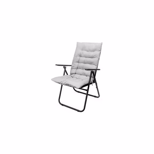 PLATINET KEPMINGOVÁ ŽIDLE POLOHOVATELNÁ 62X45X102 CM ČERNÁ+PLATINET MATRACE NA KEMPINGOVOU ŽIDLI 105X50X6 CM šedá