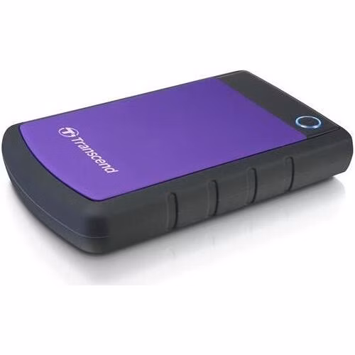 TRANSCEND 4TB StoreJet 25H3P, 2.5”, USB 3.0 (3.1 Gen 1) Externí Anti-Shock disk, tenký profil, černo/fialový