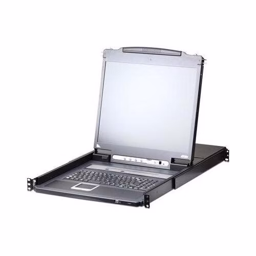 ATEN CL5708IN 8-Port PS/2-USB VGA 19" LCD KVM over IP Switch with Daisy-Chain Port and USB Peripheral Support