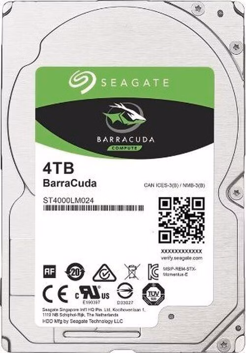 Seagate BarraCuda 2.5" HDD, 4TB, 2.5", SATAIII, 128MB cache, 5.400RPM