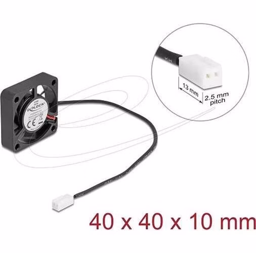 Delock Axiální ventilátor: 5 V DC, 40 x 40 x 10 mm, černý