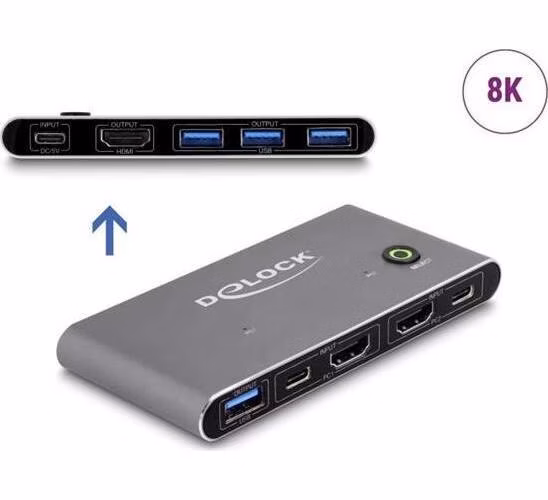 Delock HDMI KVM Switch 8K 60 Hz s USB 5 Gbps