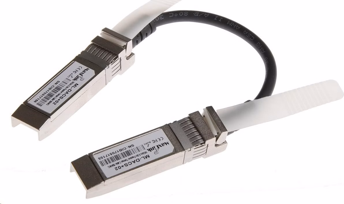 MaxLink 10G SFP+ DAC kábel, pasívny, DDM, kompatibilný s Cisco, UBNT, MikroTik, 0,2 m