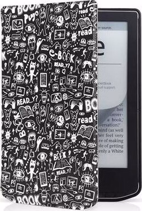 CONNECT IT Doodle pouzdro pro PocketBook 629/634, DOODLE-ČERNÁ