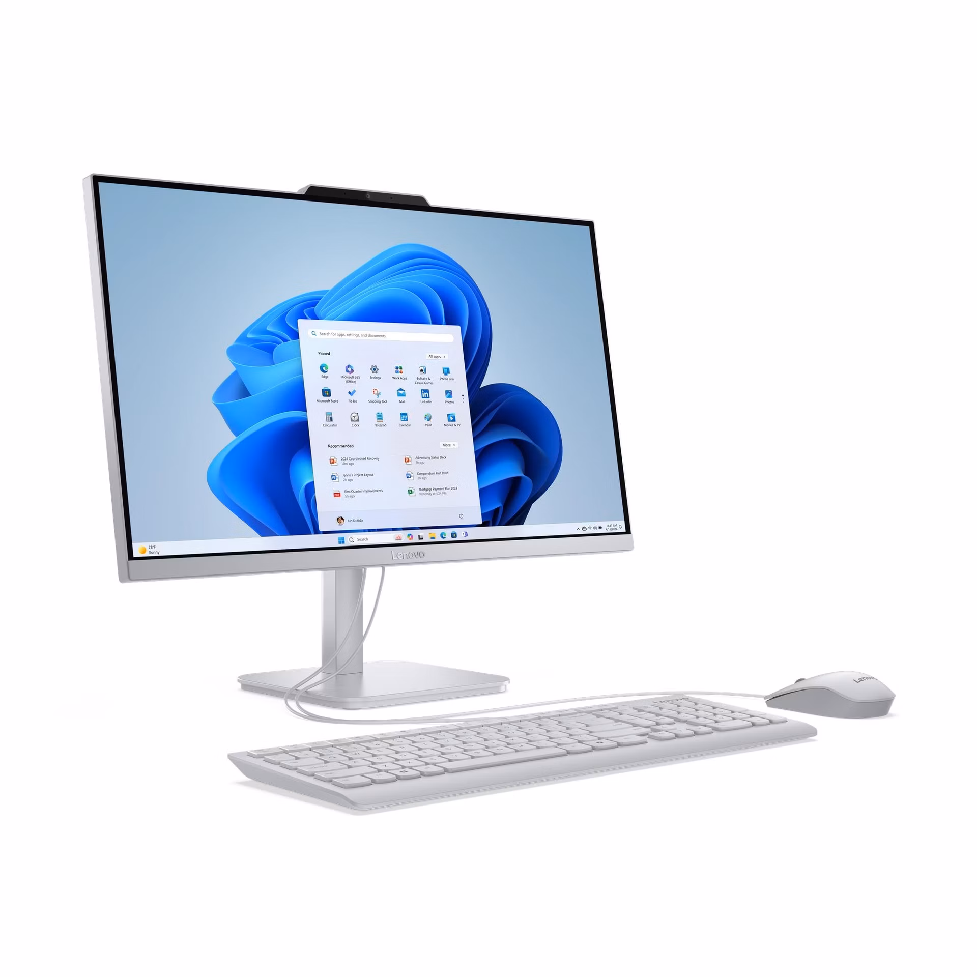 Lenovo IdeaCentre A105 AMD Ryzen 5 40 8GB 512GB-SSD 23.8"FHD IPS IntegRadeon Win11Home Cloud Grey