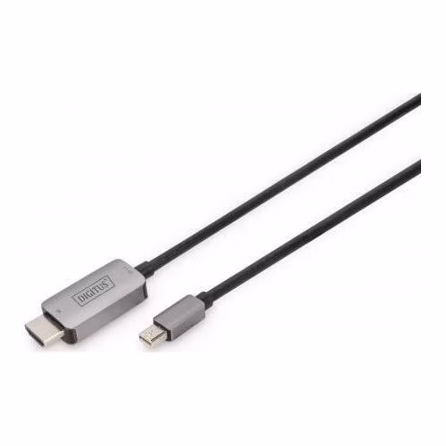 Digitus 8K@60Hz. M/M; mini DP na HDMI; kabeový adaptér Alu Pouzdro; Černý; 1m