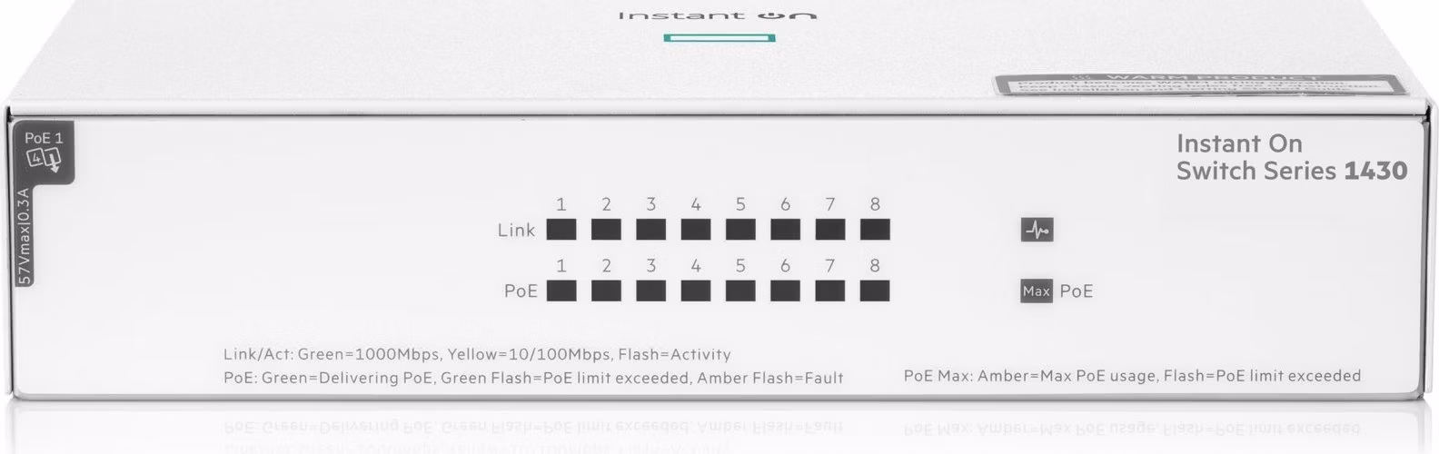 HPE Networking Instant On Switch 8p Gigabit CL4 PoE 64W 1430 (R8R46A)
