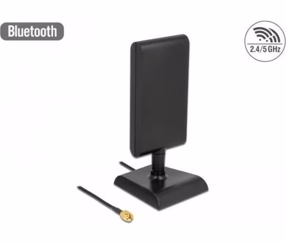 Delock WLAN 802.11 ac/a/h/b/g/n Anténa RP-SMA samec 6 - 9 dBi směrová s magnetickou základnou a připojovací kabel 1m