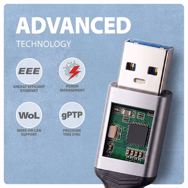 AXAGON ADE-AM20, USB-A Gigabit Ethernet adaptér s integrovaným sieťovým CAT6 káblom RJ-45 (2 m)